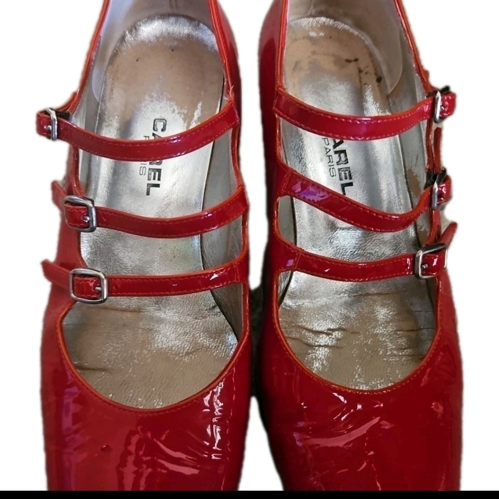 CAREL Womens Red Kina Patent Mary Jane Ballerina Pumps 38.5 - Picture 10 of 16